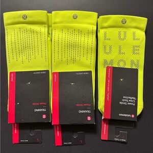 3 pairs lululemon athletica Power Stride Crew Socks, size L
